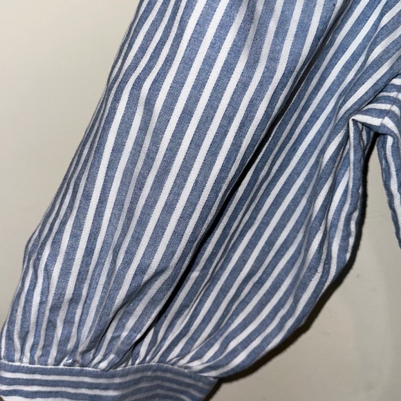 Vintage Sunshine Valley Women's Striped Button Up Dress Balloon Sleeves Midi USA - Picture 3 of 14